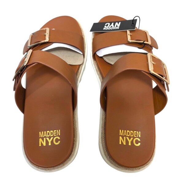 Madden NYC Flatform Sandals Adjustable Buckle Straps Women’s Size 11 Brown - Picture 6 of 9